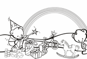 coloriage les oursons et les cadeaux de noel